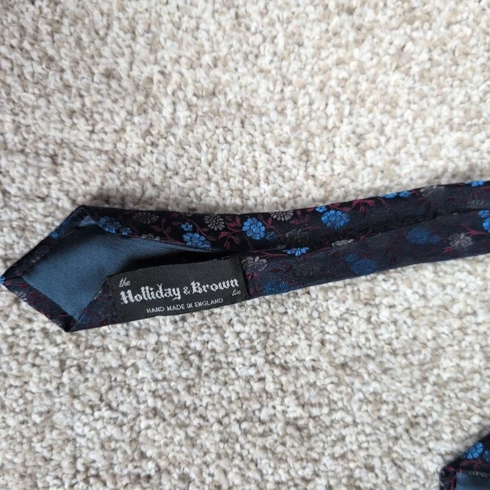 Renato Paglia‎ Roma Floral Silk Necktie Holliday Brown England